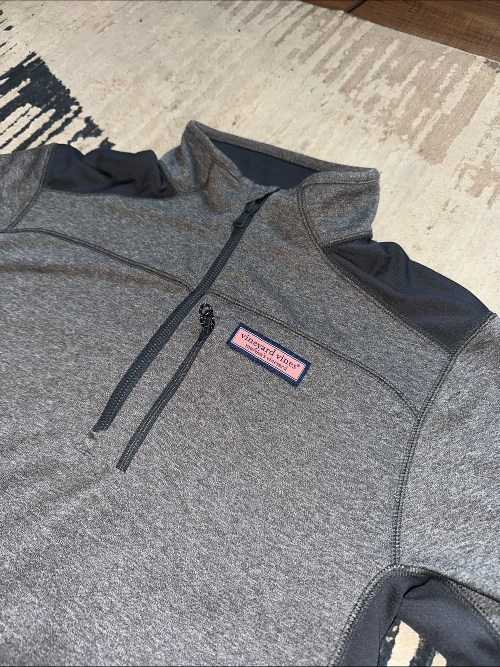 Vineyard Vines Performance Mens Small Gray 1/4 Zip Mesh Back